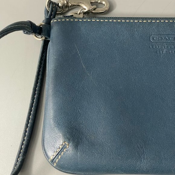Coach Blue Leather Wristlet - Picture 2 of 10